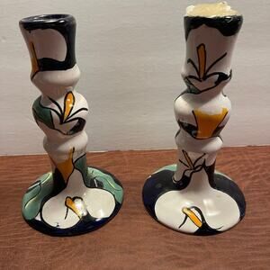 Mexican artist Pottery vases set of two 7-3/4”